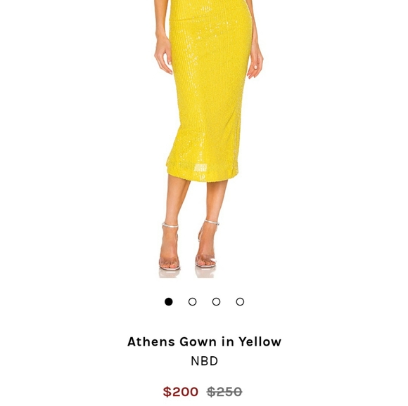 SOLD!!!!! NBD Athena sequin dress yellow sequins - Picture 5 of 6